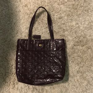 Coach purple/aubergine patent leather purse